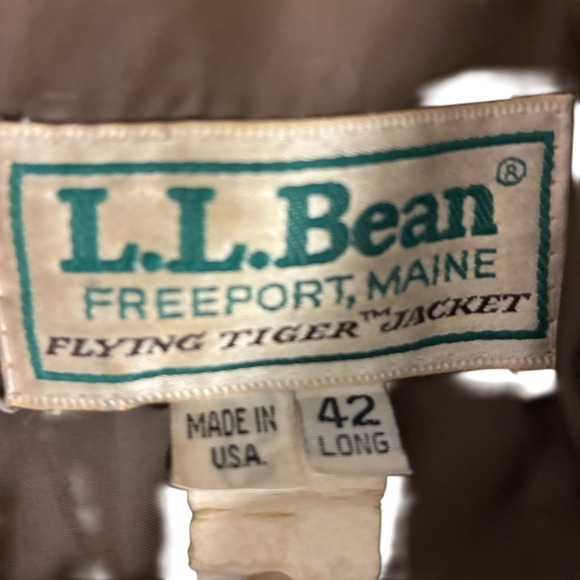 VTG Men's Goatskin Leather Flying Tiger Bomber Jacket Brown Thinsulate 42L USA - Picture 11 of 11